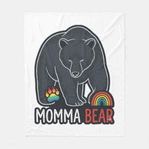 Momma Bear Regenbogen Vintage Gravur Shirt Design Fleecedecke