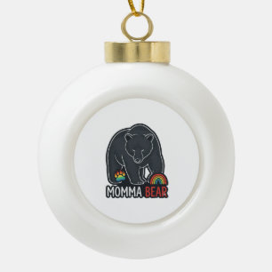Momma Bear Regenbogen Vintage Gravur Shirt Design Keramik Kugel-Ornament