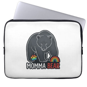 Momma Bear Regenbogen Vintage Gravur Shirt Design Laptopschutzhülle
