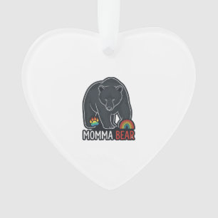 Momma Bear Regenbogen Vintage Gravur Shirt Design Ornament