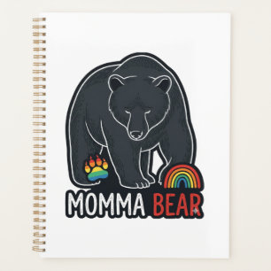 Momma Bear Regenbogen Vintage Gravur-Shirt-Design Planer