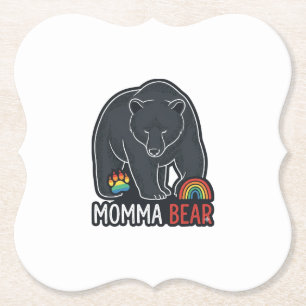Momma Bear Regenbogen Vintage Gravur Shirt Design Untersetzer