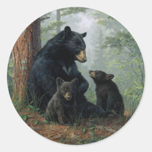 Momma Bear Runder Aufkleber