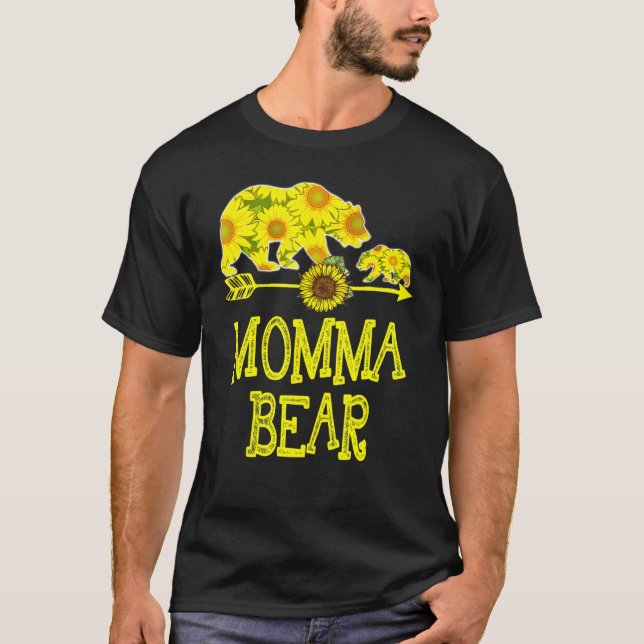 Momma Bear Sonnenblumen Matching Family Mutter Vat T-Shirt (Vorderseite)