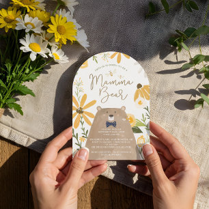 Momma Bear & Sweet Honey Bee Baby Boy Dusche Einladung