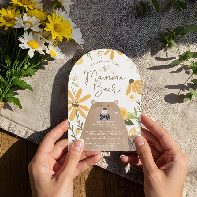 Momma Bear & Sweet Honey Bee Baby Boy Dusche Einladung (Momma Bear & Sweet Honey Bee Baby Boy Shower Invitation)