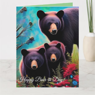 Momma Bear und Cubs Geburtstagskarte Karte