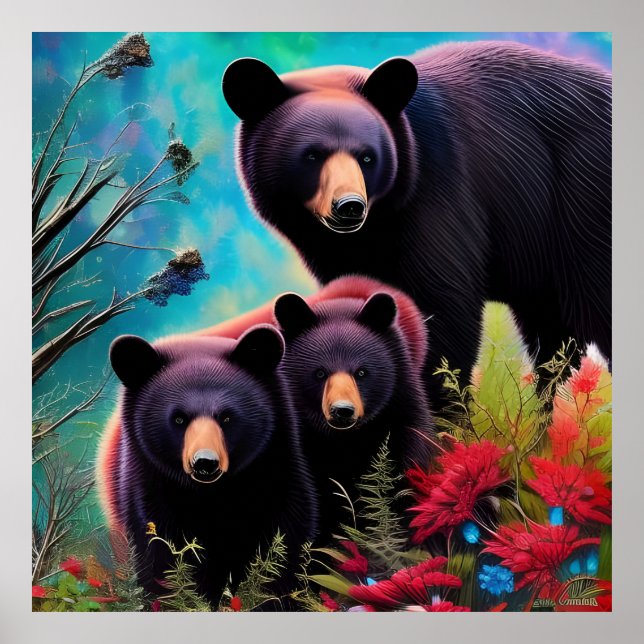 Momma Bear und Cubs Poster (Vorne)