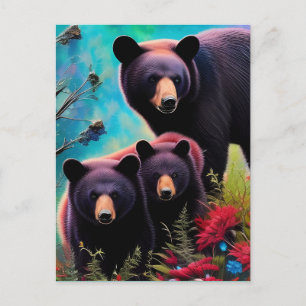 Momma Bear und Cubs Postkarte