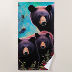 Momma Bear und Cubs Strandtuch
