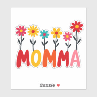MOMMA Bloom - Whimsical Floral Hand Gezeichnet Kun Aufkleber