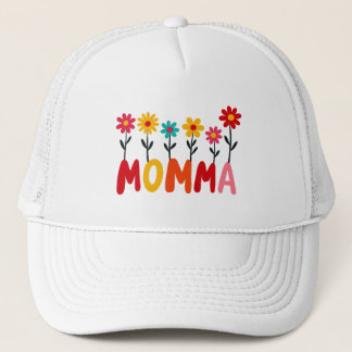 MOMMA Bloom - Whimsical Floral Hand Gezeichnet Kun Truckerkappe