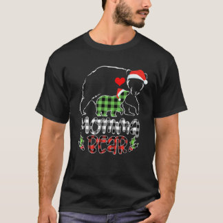 Momma Buffalo Bär Karierte Mama Frauen Team Santa  T-Shirt