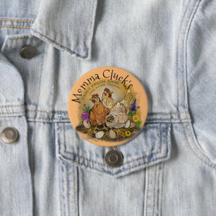 Momma Clucks Farm Fresh Eggs Button
