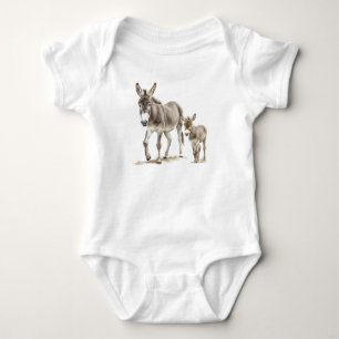 Momma Donkey und Baby Donkey, Babydusche, Baby Gi Strampler