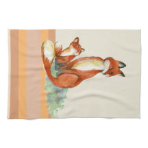 Momma Fox und Baby Watercolor Illustration