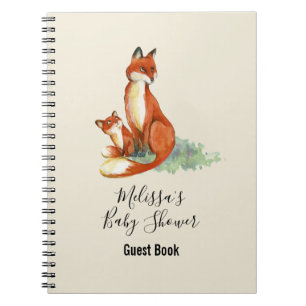 Momma Fox und Baby Watercolor Illustration Notizblock