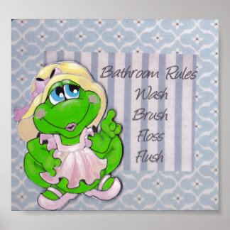 Momma Frog Badezimmer Regeln Kunst Poster