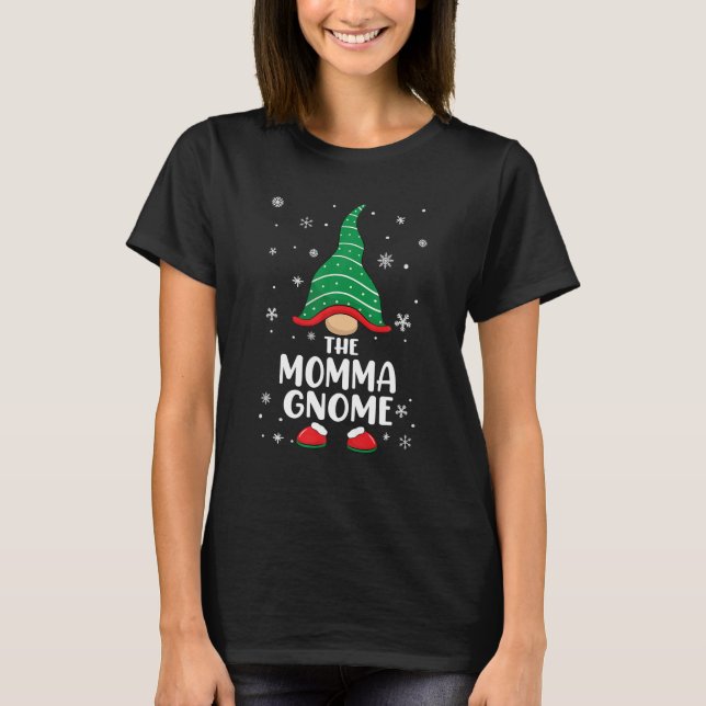 Momma Gnome Matching Familie Weihnachten Pajamas T-Shirt (Vorderseite)