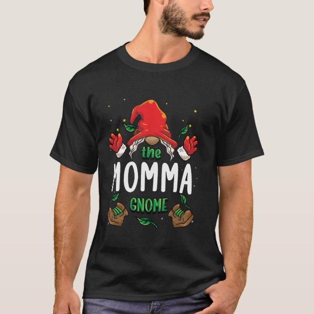 Momma Gnome Matching Family Group Christmas Pajama T-Shirt (Vorderseite)
