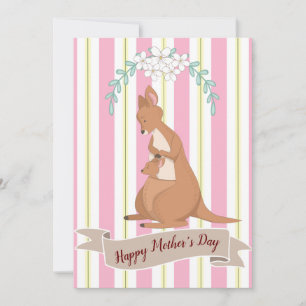 Momma Kangaroo Flat Holiday Card Feiertagskarte