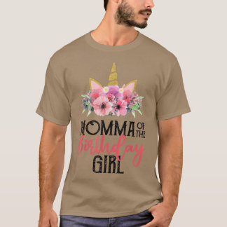 Momma of the Birthday Girl Mother Gift Unicorn Bir T-Shirt