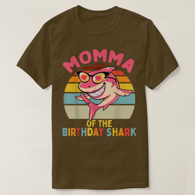 Momma of the Shark Birthday Matching Family T-Shirt (Design vorne)