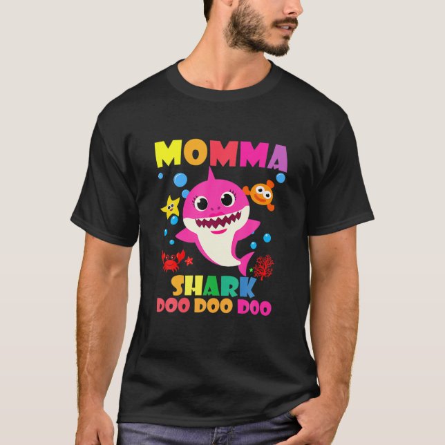 Momma Shark Doo Doo Funny Baby Mommy Daddy Kids T-Shirt (Vorderseite)