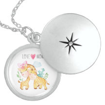 Momma und Baby Giraffe mit Liebe Sie Mama