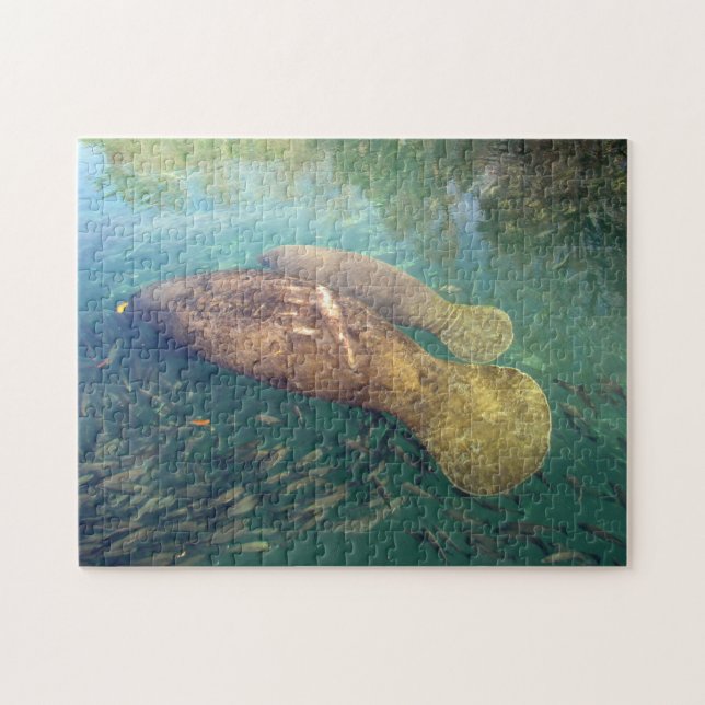 Momma und Baby Manatee Puzzle (Horizontal)