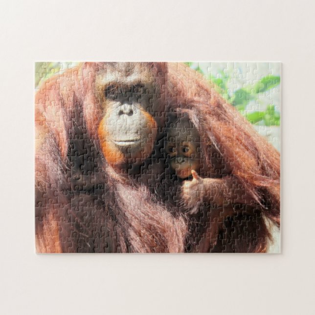 Momma und Baby Orangutan Puzzle (Horizontal)