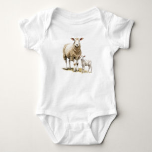 Momma und Baby Sheep, Lamm, Baby Geschenk Strampler