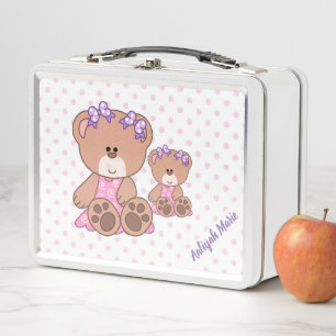 Momma und Baby Teddy Bears Metall Brotdose