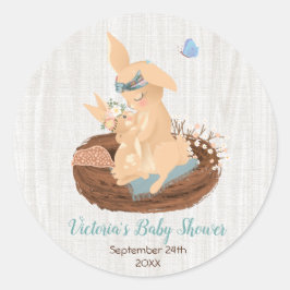 Momma und Babyhasen Duschkleber Runder Aufkleber