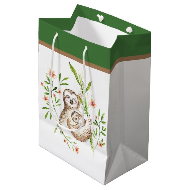 Momma- und Babyschläger Mittlere Geschenktüte (Vorderseite Schrägansicht)