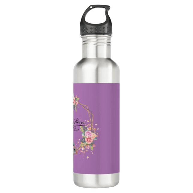 Momma weiß Wasserflasche, rostfreier Stahl, 24 oz Edelstahlflasche (Vorderseite)