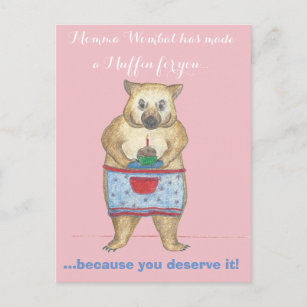 Momma Wombat hat einen Muffin für Sie gemacht Postkarte