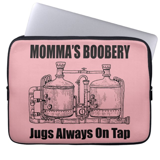 Mommas Boobery Jugs immer Gestochen Laptopschutzhülle (Vorderseite)