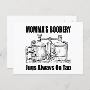 Mommas Boobery Jugs immer Gestochen Postkarte