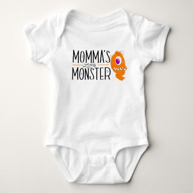 Mommas kleiner Monster-Bodysuit Baby Strampler (Vorderseite)