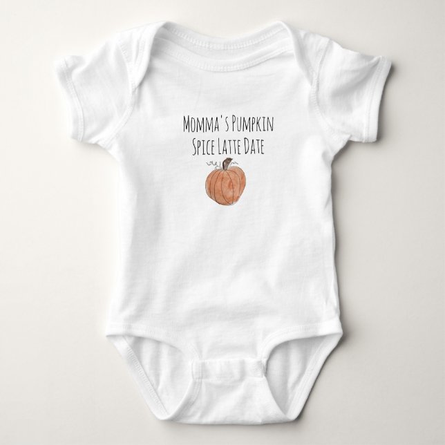 Mommas Pumpkin Gewürz Latte Date Baby Strampler (Vorderseite)