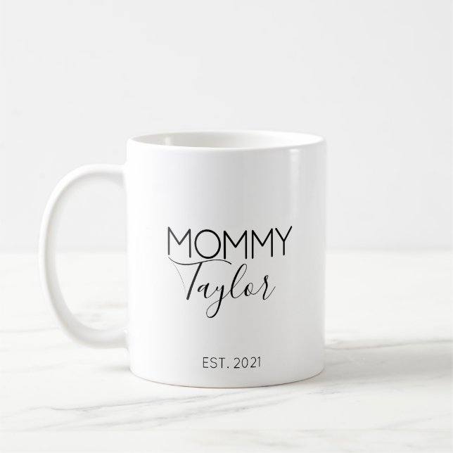 Mommername Schwangerschaft Ankündigung Geschenk Ka Kaffeetasse (Links)