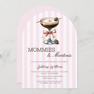 Mommies & Martinis Espresso Arch Girl Babydusche Einladung