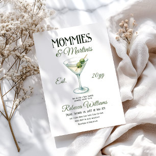 Mommies und Martini A Tini One Olive Baby Dusche Einladung