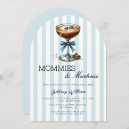 Mommies und Martinis Blue Bow Arch Baby Shower Einladung