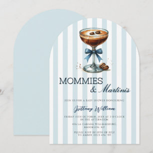 Mommies und Martinis Blue Bow Arch Baby Shower Einladung