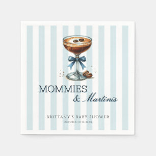 Mommies und Martinis Blue Bow Boy Baby Shower Serviette