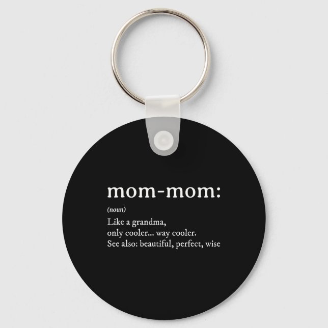 Mommom Gift Definition Oma Mama Mütter Tag Schlüsselanhänger (Vorderseite)