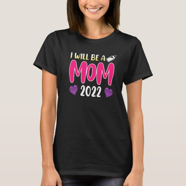 Mommy 2022 schwanger mit Junge oder Mädchen, die M T-Shirt (Vorderseite)