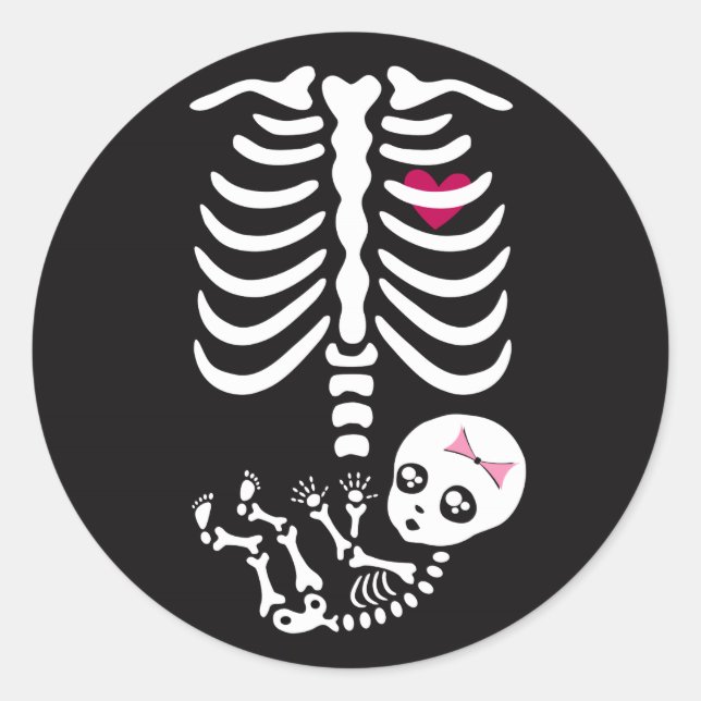 Mommy and Baby Halloween Skeleton Sticker (Vorderseite)